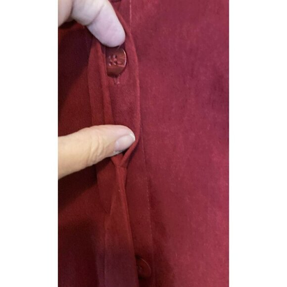 Worthington Womens Tall Stretch Faux Suede Deep Red Shirt Jacket Shacket-18T - Picture 3 of 11